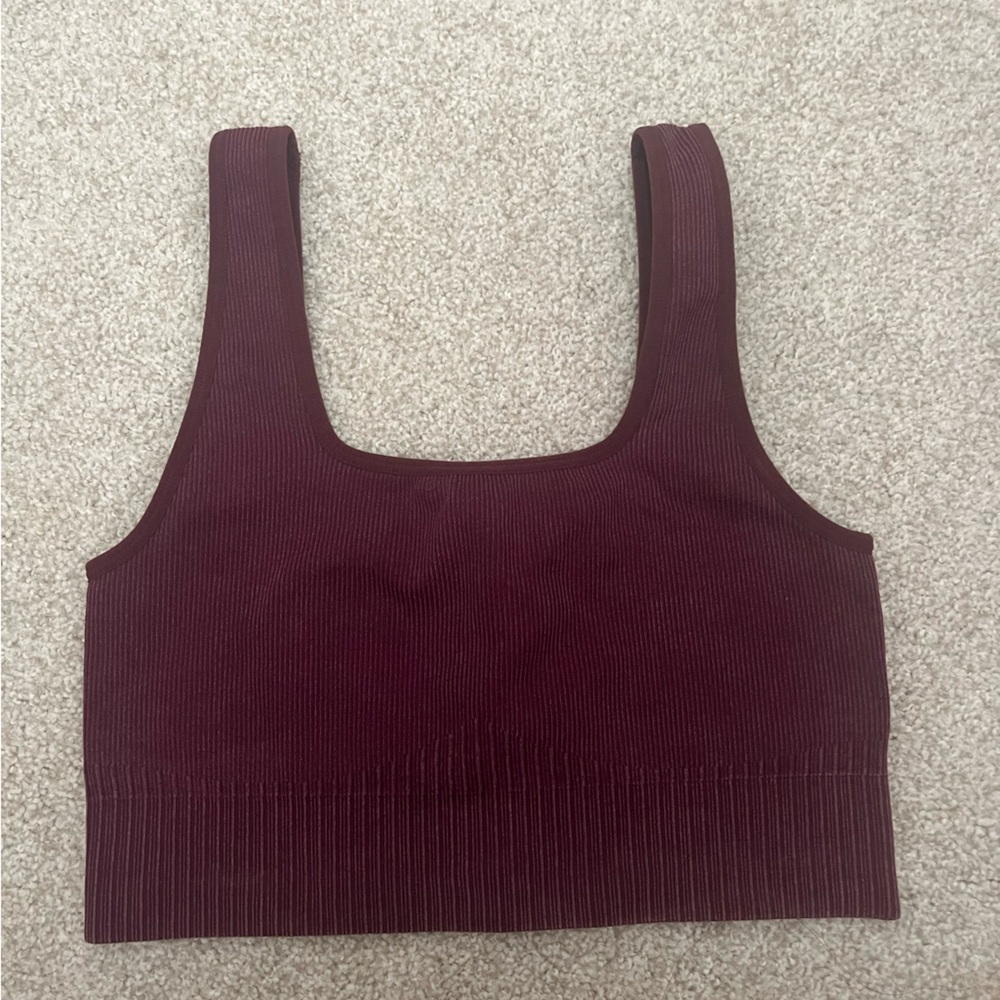JoyLab Maroon Ribbed Top
